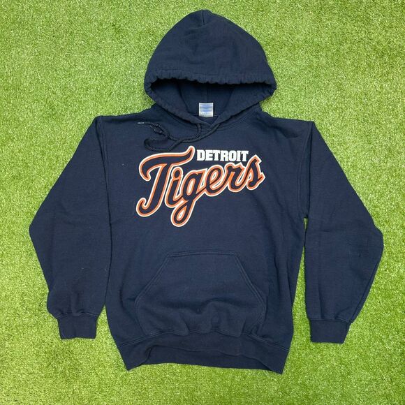 Vintage Y2K Detroit Tigers Throwback Hooded Sweatshirt Size Small - Picture 1 of 6